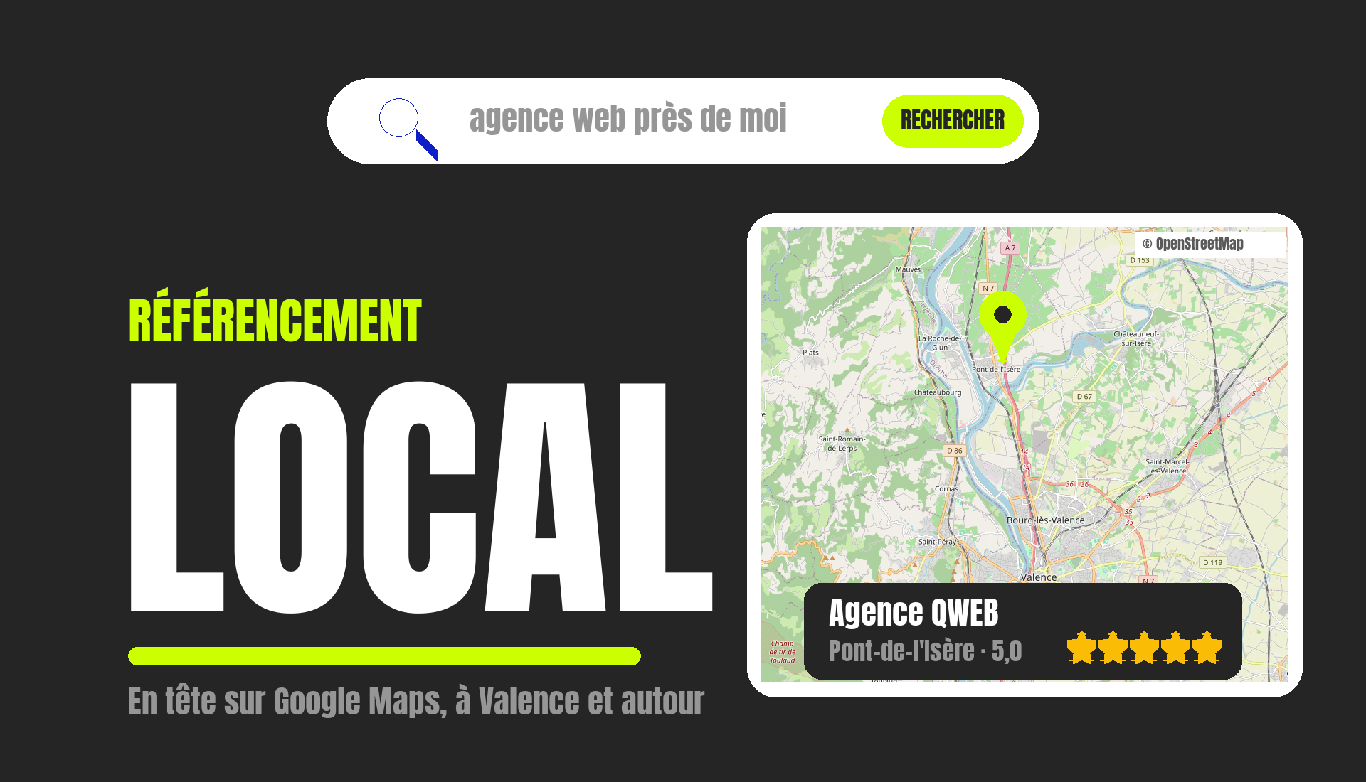 Référencement local sur Google Maps à Valence en Drôme - agence QWEB