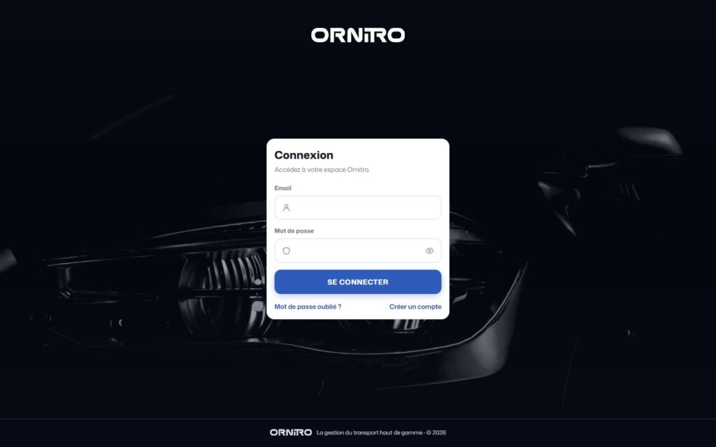 Page d’accueil du site Ornitro