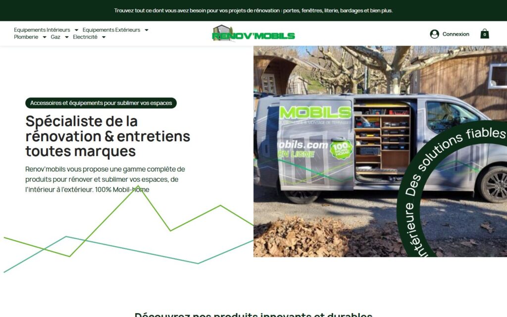 Page d’accueil du site Renovmobils
